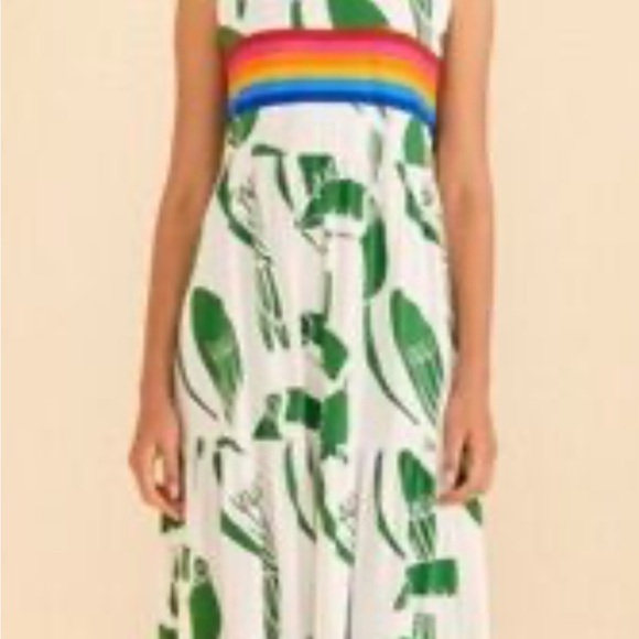 FARM Rio Green and Rainbow Midi Dress - Picture 2 of 7